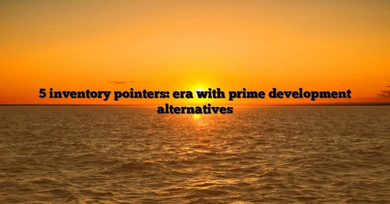 5 inventory pointers: era with prime development alternatives