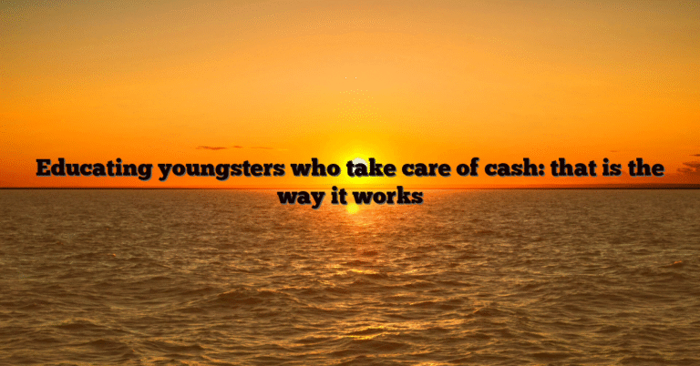 Educating youngsters who take care of cash: that is the way it works